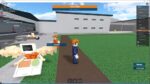 Screenshot of a Roblox game environment showing object detection interface with block characters and a "Free time" banner at the top of the screen.