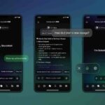 Three iPhone screens showing Xbox Gaming Copilot mobile interface with game recommendations, step-by-step guides, and voice listening mode on dark blue gradient background