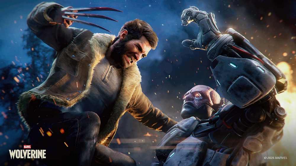 Marvel's Wolverine gameplay screenshot showing Logan in action with adamantium claws extended during combat sequence from September 2025 State of Play reveal for PlayStation 5