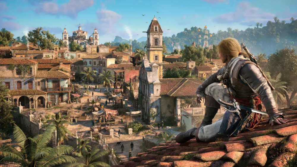 Assassin's Creed Black Flag Resynced – the Jackdaw sailing through the Caribbean with the new Anvil engine water and weather rendering on PS5