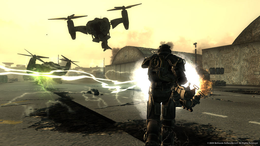 In-game screenshot from Fallout 3 Game of the Year Edition showing the post-apocalyptic Capital Wasteland environment