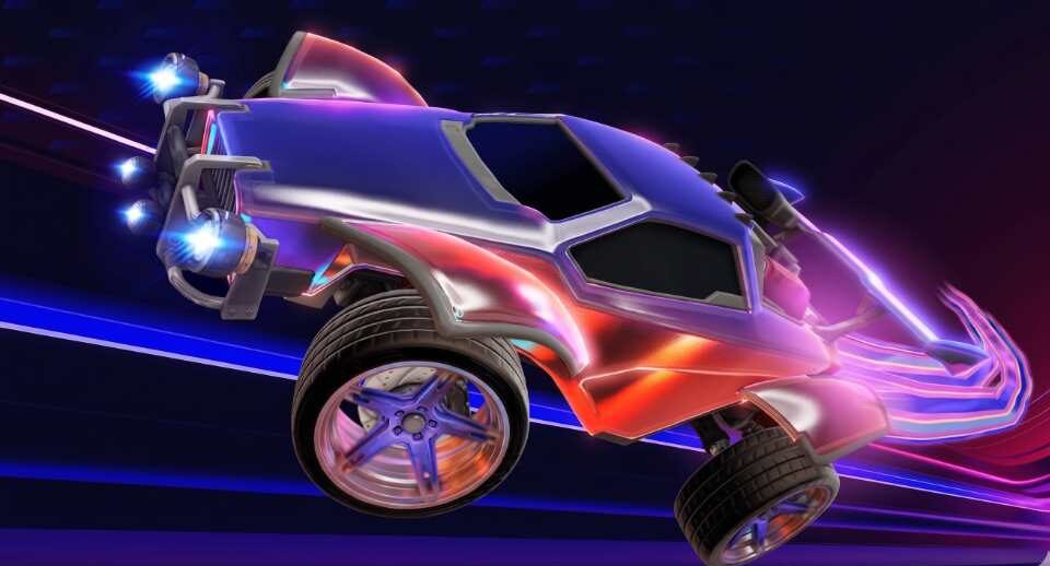 Rocket League Paris Major Bundle promotional artwork featuring the Shot Caller Decal, Heat Lightning Wheels, Slay Maker Boost, and Surge player anthem for the RLCS 2026 Paris Major