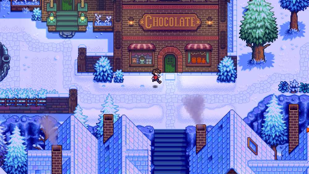 Early Haunted Chocolatier screenshot showing the game's pixel art world from its 2021 announcement batch