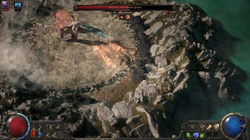Path of Exile 2 Return of the Ancients gameplay screenshot showing in-game environment from the Runes of Aldur league