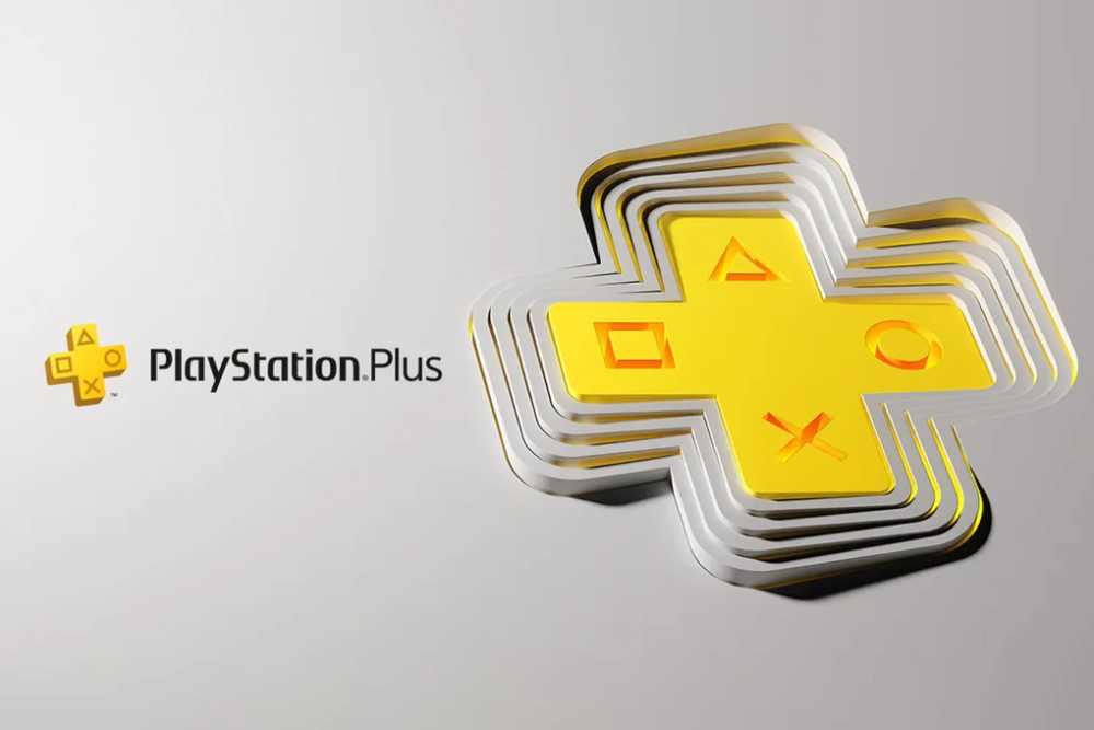 PlayStation Plus logo on a dark background